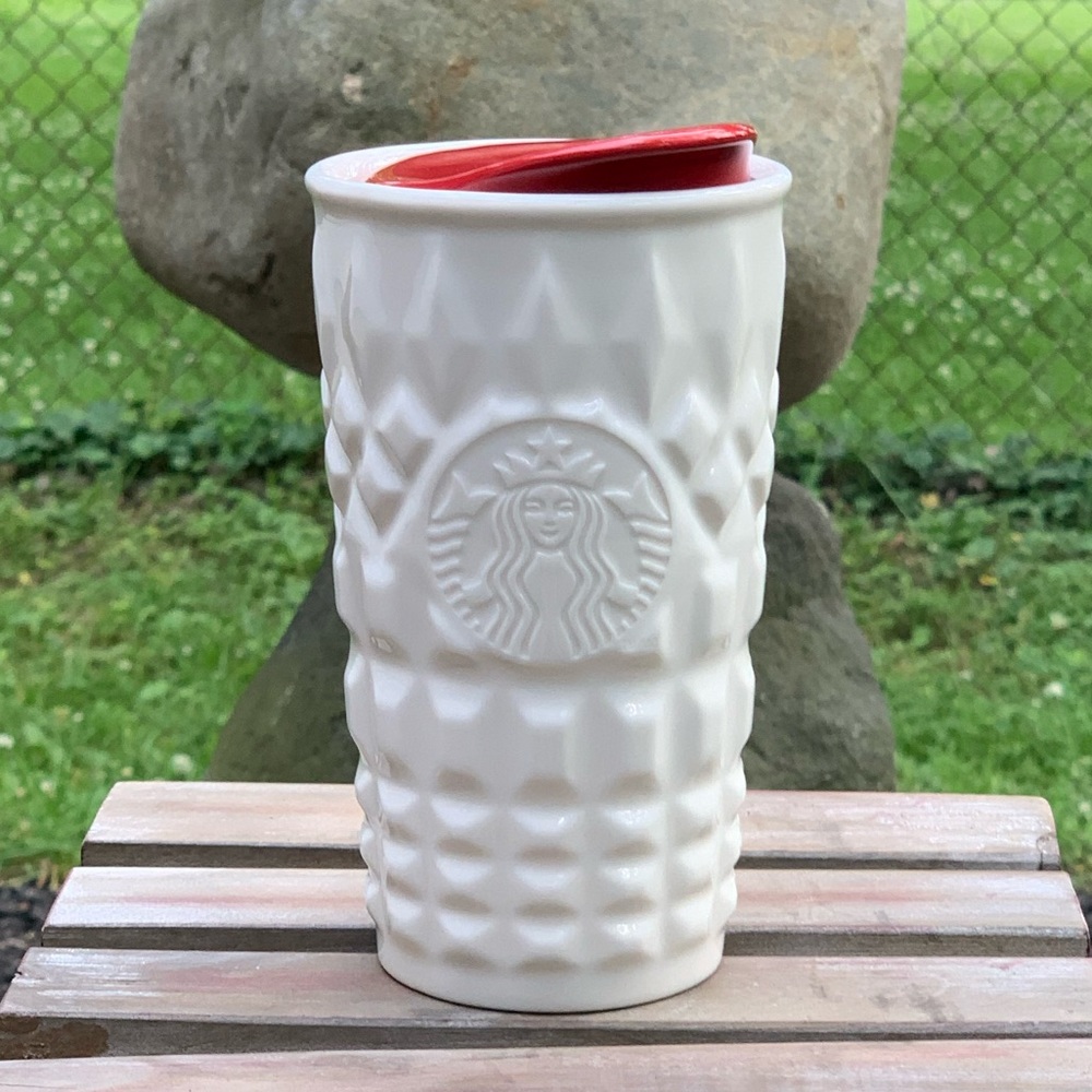 Starbucks 2014 White Travel Tumbler w/Lid